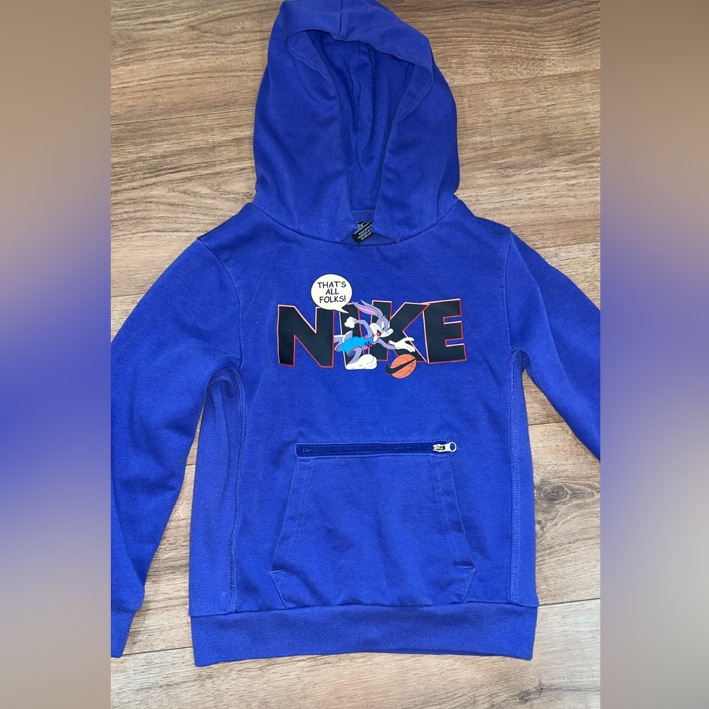 Nike X Space Jam Kids Royal Blue Hoodie‎ with Space Jam Design size 6